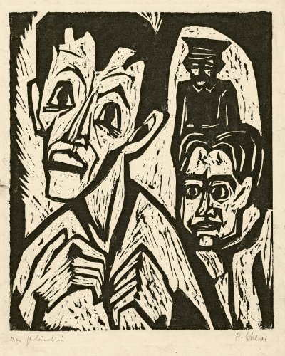 Hermann Scherer: Das Geständnis (Blatt 16 der Folge »Rodion Raskolnikoff nach Dostojewski«), 1924/25, Kunstmuseum Basel, Kupferstichkabinett